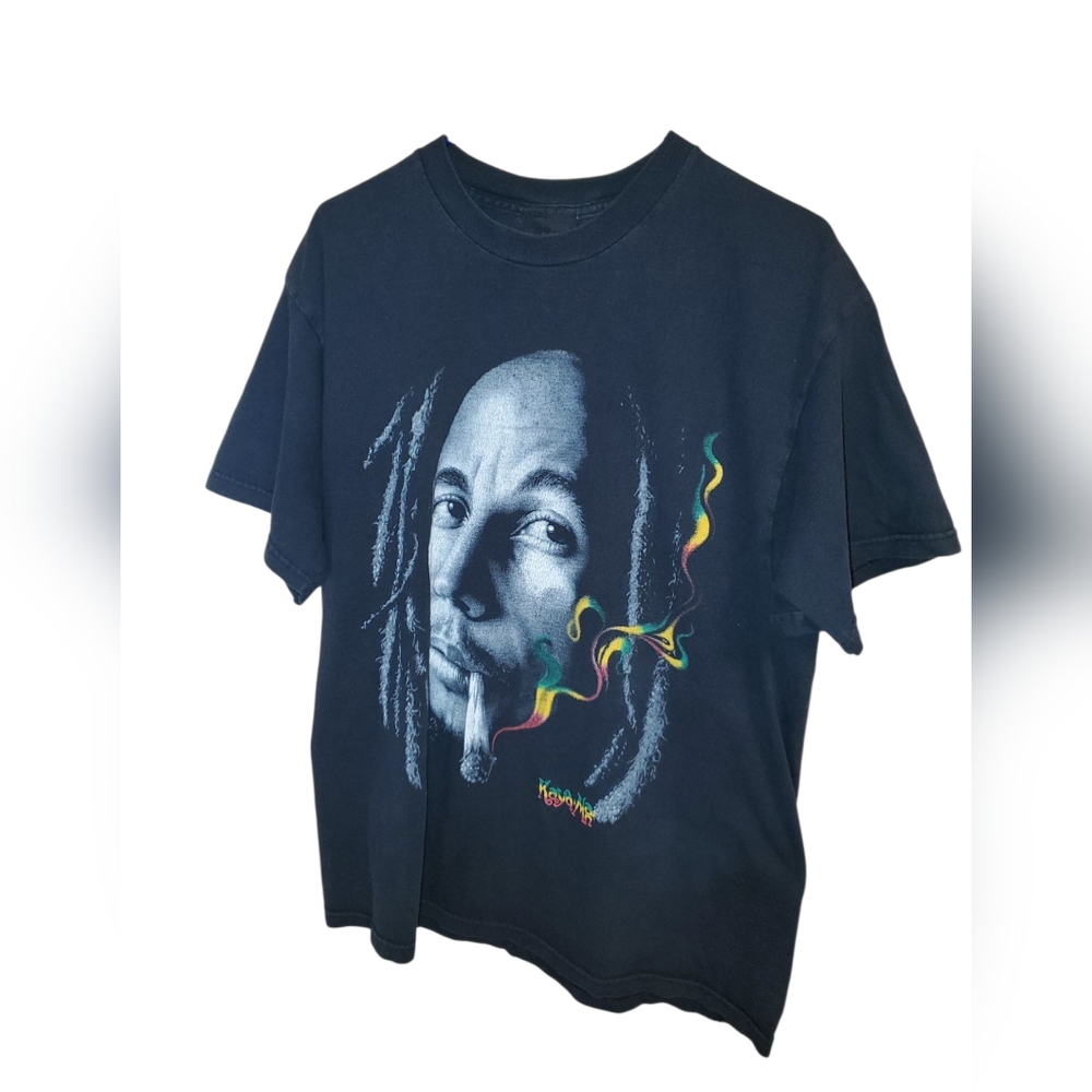 Zion Rootswear  T‑Shirt with Multicolor Bob Marley Portrait Size Large